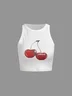 Jersey Crew Neck Fruit Tank Top