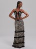 Halter Leopard Sleeveless Maxi Dress