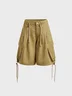 Twill Plain Straight Pants Shorts