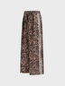 Polyester Cotton Leopard Wide Leg Pants Fashion Pants