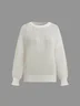 Knitted Crew Neck Plain Long Sleeve Sweater