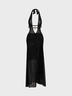 Halter Plain Sleeveless Maxi Dress