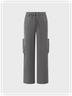【Final Sale】Street Gray Lace Up Pockets Bottom Pants