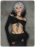 Y2K Black Mesh Drawstring Two-Piece Set