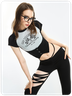 【Final Sale】Y2K Black Letter Button Back To School Top T-Shirt