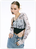 【Final Sale】Edgy Gray Marbling Asymmetrical Design Mesh Top Women Top