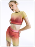 【Final Sale】Edgy Multicolor Ombre Mesh Two-Piece Set