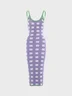 【Final Sale】Y2K Vacation Purple Spaghetti Strap Lace-Up Design Vocation Dress Midi Dress