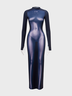 Edgy Art Black Body Print Dress Midi Dress