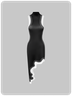 Y2k Black color block asymmetrical design Dress Midi Dress