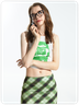 【Final Sale】Street Green Phone Print Single Color Print Top Tank Top & Cami