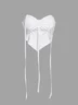 Y2k White Drawstring Double layer Top Women Top