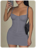 Activewear Y2k White Corset Basic Dress Mini Dress