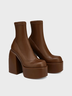 Chunky Heel Plain Y2K Sock Boots