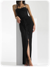 Split Strapless Plain Maxi Dress