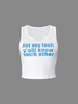 Ribbing Crew Neck Text Letters Tank Top