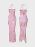 Spaghetti Floral Sleeveless Maxi Dress