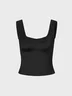Jersey Square Neck Plain Tank Top